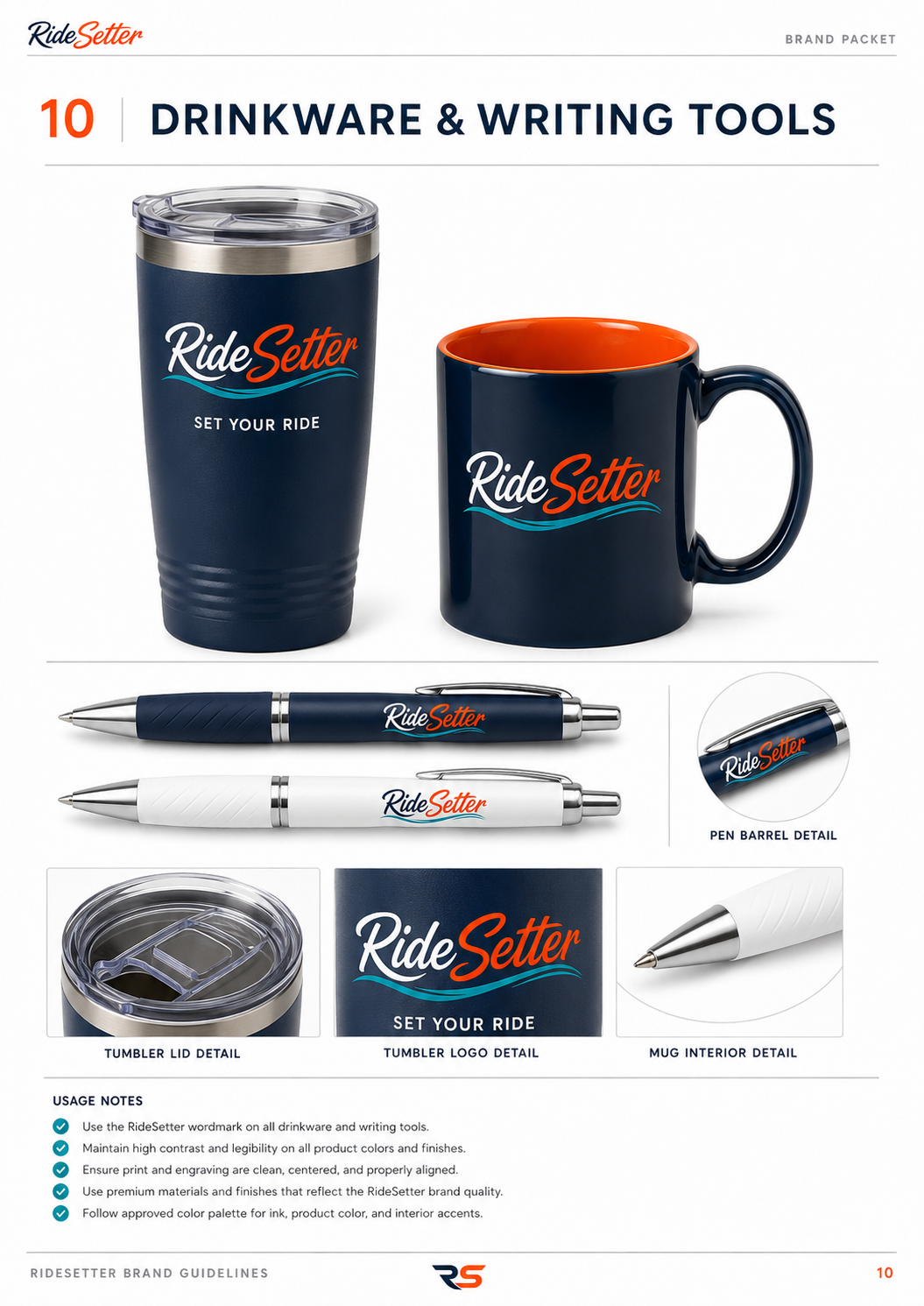 RideSetter Drinkware & Writing Tools